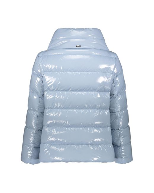 Herno Blue Glossy Nylon Down Jacket
