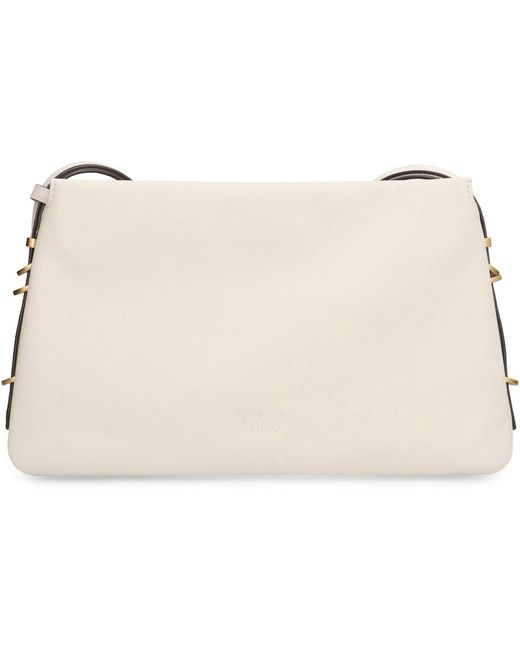 Pinko Natural One, Two, Three Leather Crossbody Bag