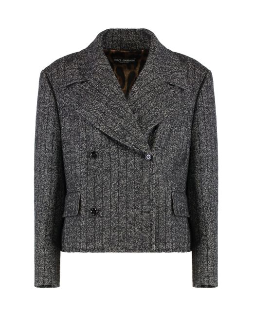 Dolce & Gabbana Black Double-Breasted Wool Jacket