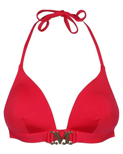 Max Mara Red Triangle Bikini Top