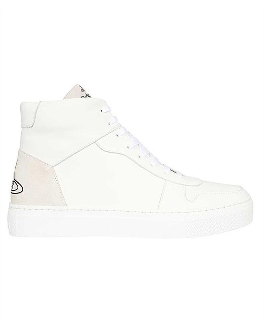 Vivienne Westwood White Leather High-Top Sneakers