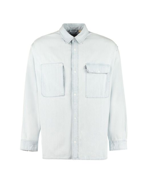 Levi's Denim Shirt in White for Men | Lyst
