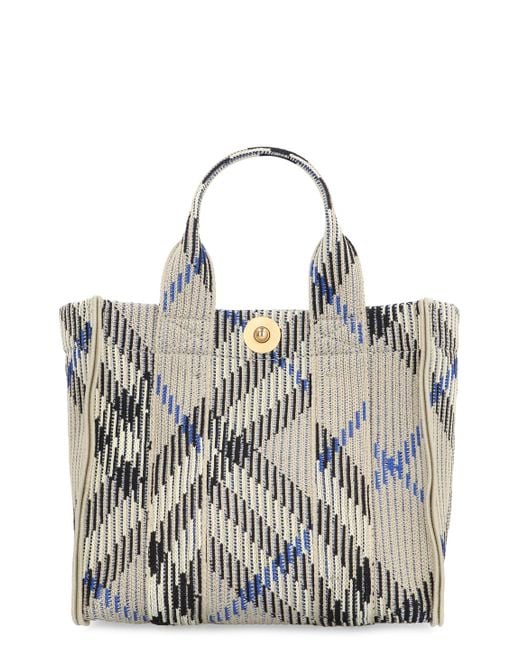 Burberry Blue Check Motif Mini Tote Bag