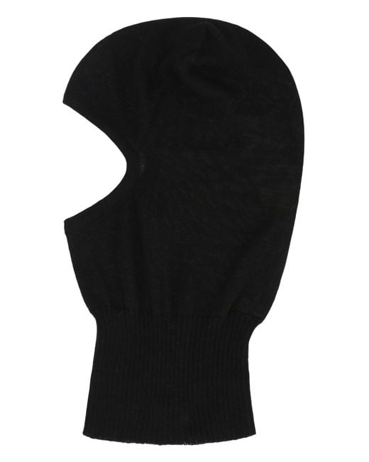 Rick Owens Black Knitted Balaclava for men