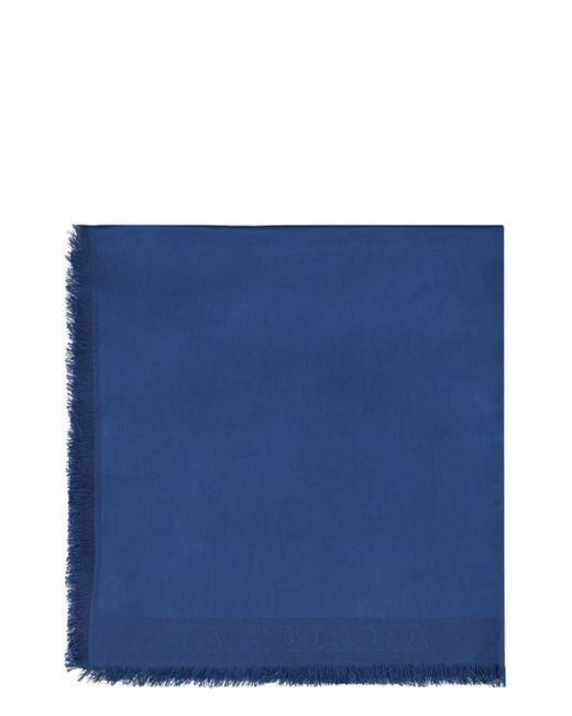 Max Mara Blue Wales Silk Scarf