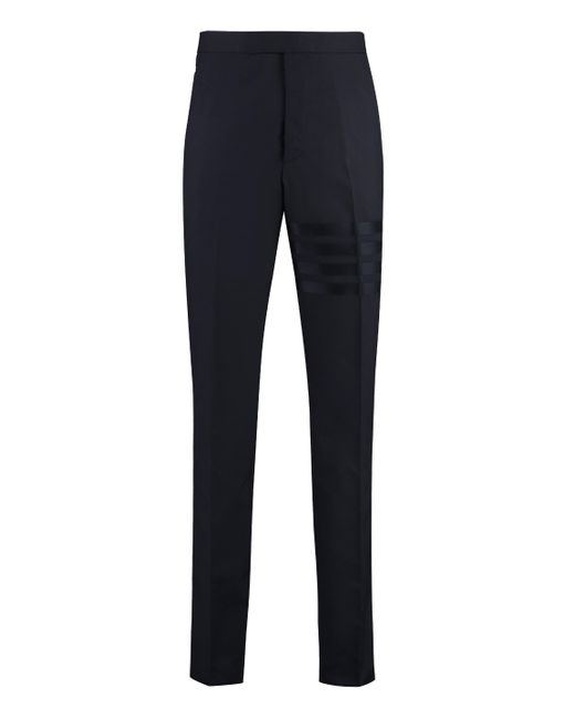 Thom Browne Blue Wool Tailored Trousers for men