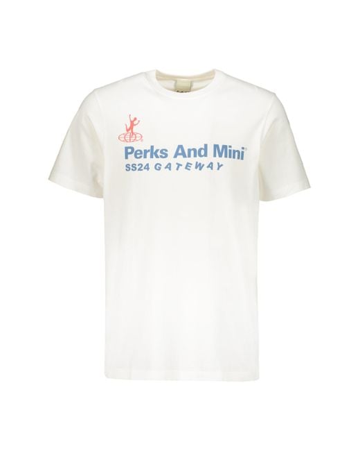 Pam White Printed Cotton T-Shirt