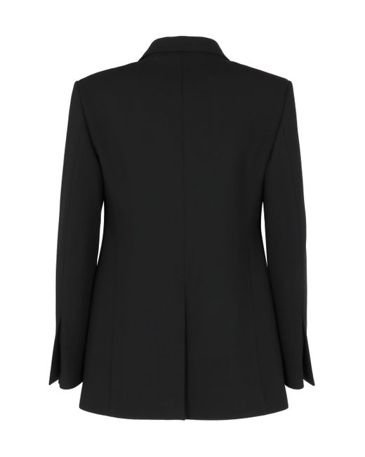 Ferragamo Black Contrasting Lapel Tuxedo Blazer for men