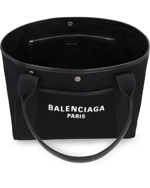 Balenciaga Biarritz Media Canvas Tote Bag in Black | Lyst
