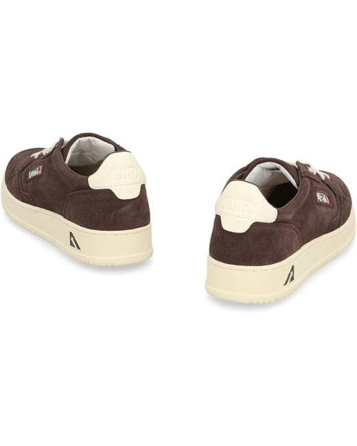 Autry Brown Medalist Suede Low-Top Sneakers for men