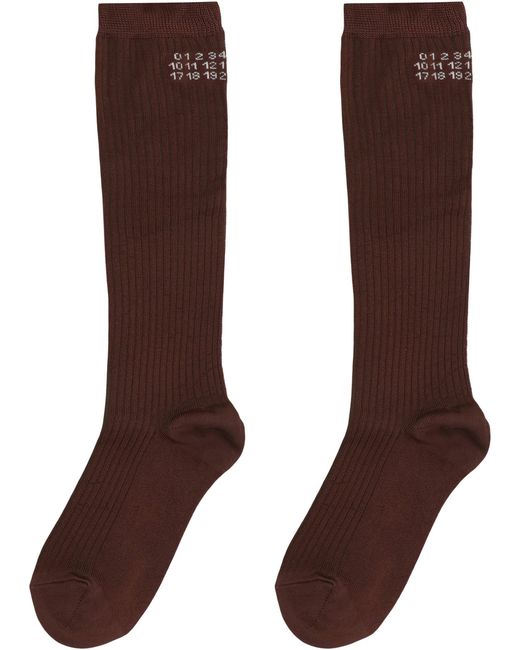 MM6 by Maison Martin Margiela Brown Viscose-Blend Socks