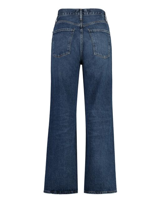 Agolde Blue Ren 5-Pocket Straight-Leg Jeans