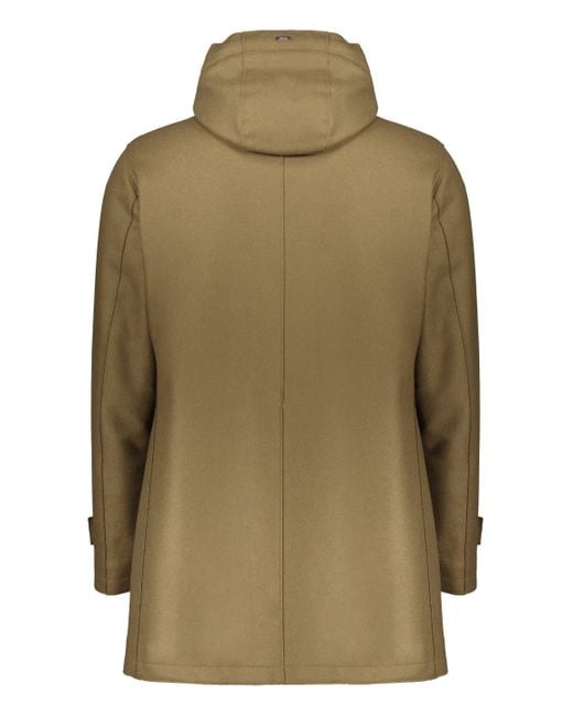 Herno Green Padded Wool-Blend Coat