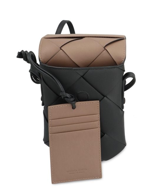 Bottega Veneta Black Diago Leather Smartphone Case for men