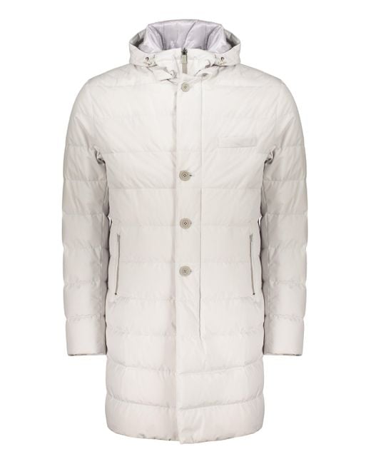 Herno White Hooded Down Jacket