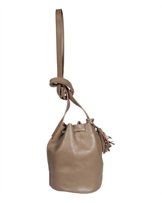 Il Bisonte Metallic Leather Bucket Bag