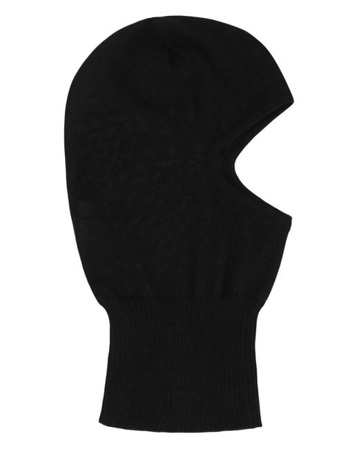 Rick Owens Black Knitted Balaclava for men