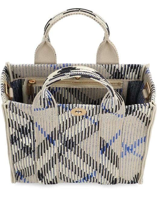 Burberry Blue Check Motif Mini Tote Bag