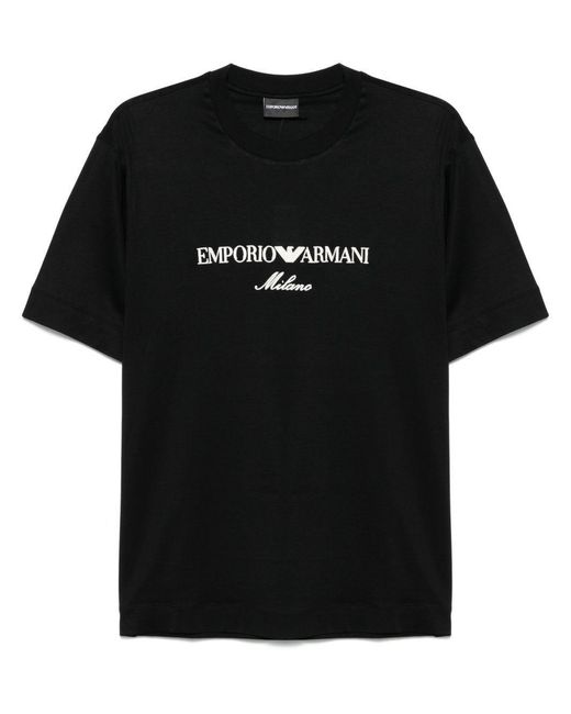 Emporio Armani Black T-Shirts And Polos