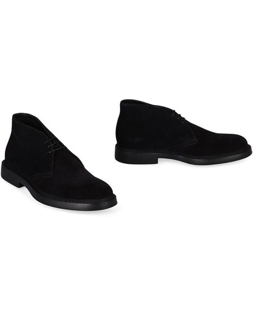 Doucal's Black Suede Desert Boots for men
