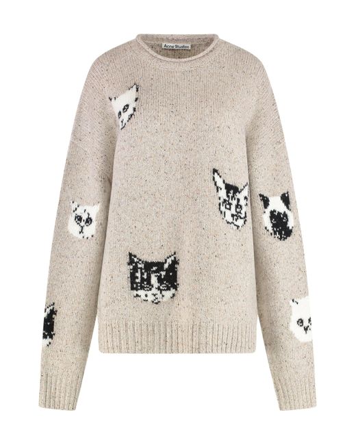 Acne White Wool-Mohair Sweater