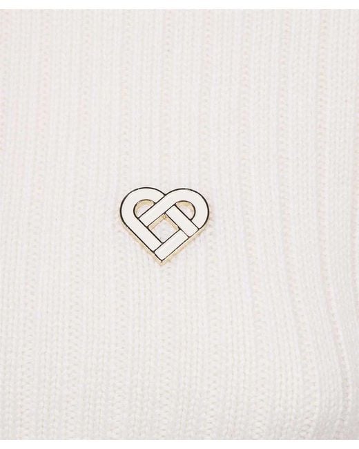 Casablanca White Wool Turtleneck Sweater