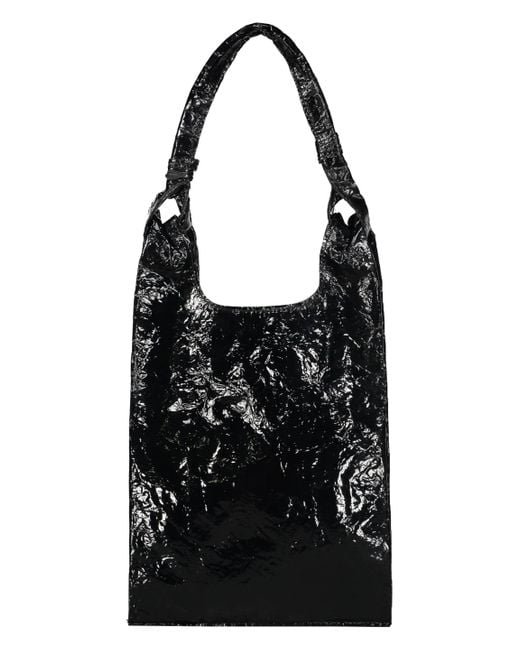 Anita Bilardi Black Patent Leather Tote Bag