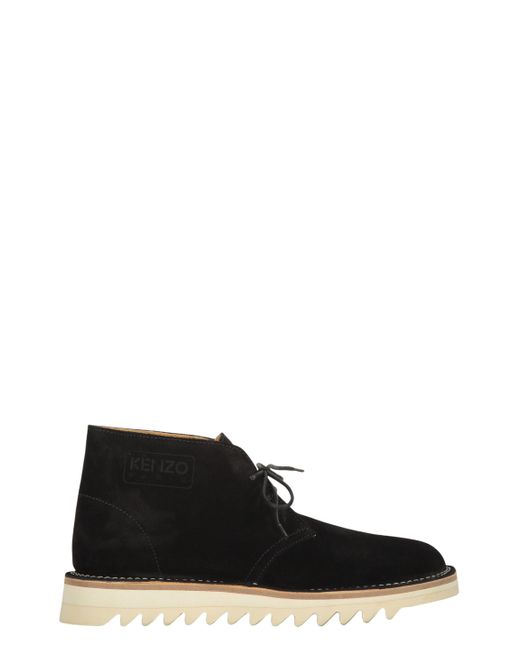 KENZO Black Suede Desert Boots for men