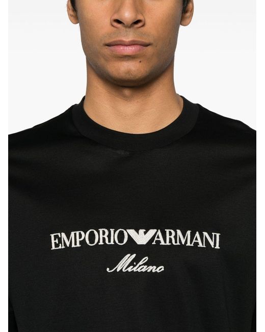 Emporio Armani Black T-Shirts And Polos