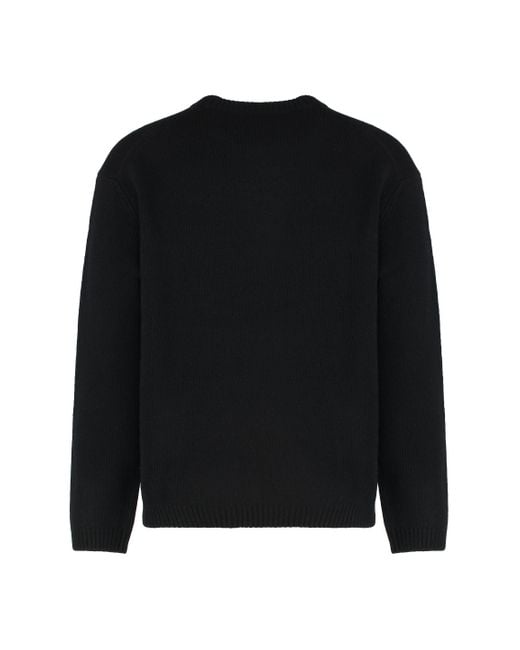 Maison Kitsuné Black Sweater With Round Neck