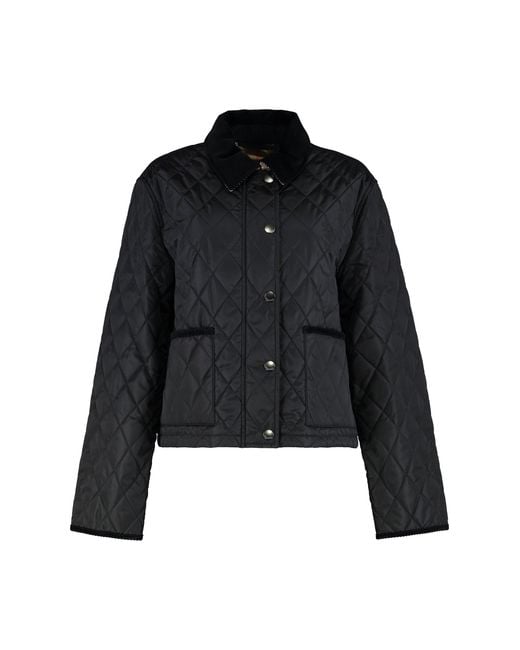 Burberry Black Cropped Nylon Quilted Jacket
