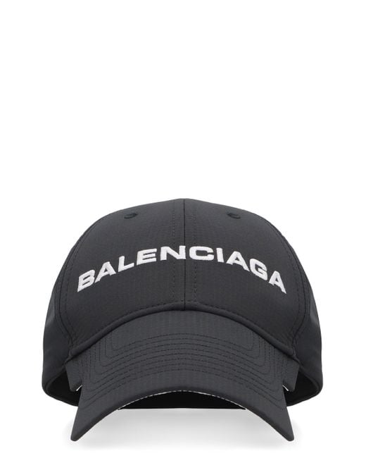 Balenciaga Black Logo Baseball Cap for men