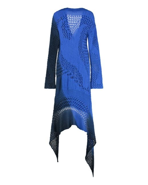 The Attico Blue Openwork-Knit Dress