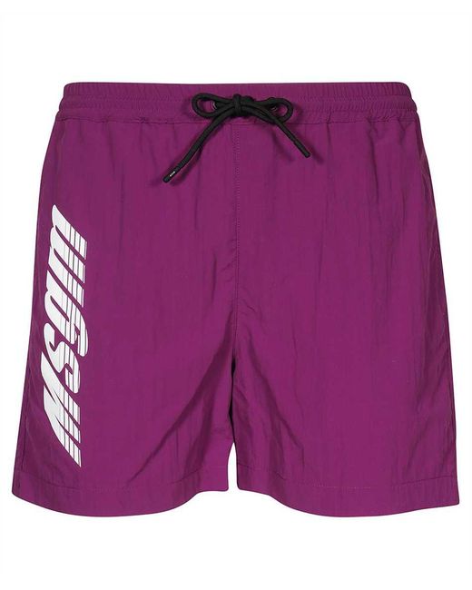 MSGM Purple Swim Shorts