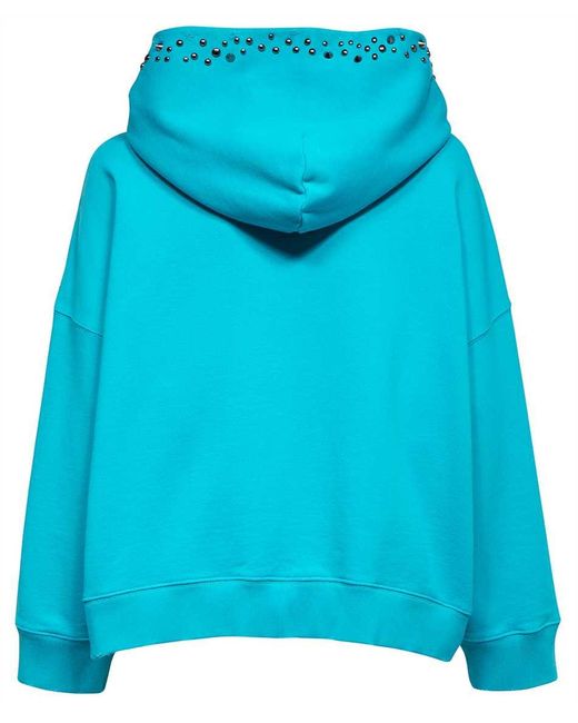 Versace Blue Cotton Hoodie