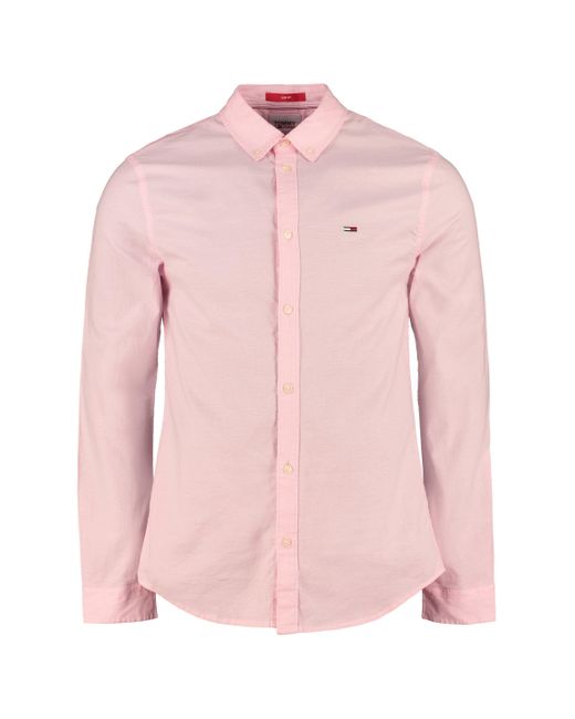 Tommy Hilfiger Slim Fit Cotton Shirt in Pink for Men - Save 70% | Lyst