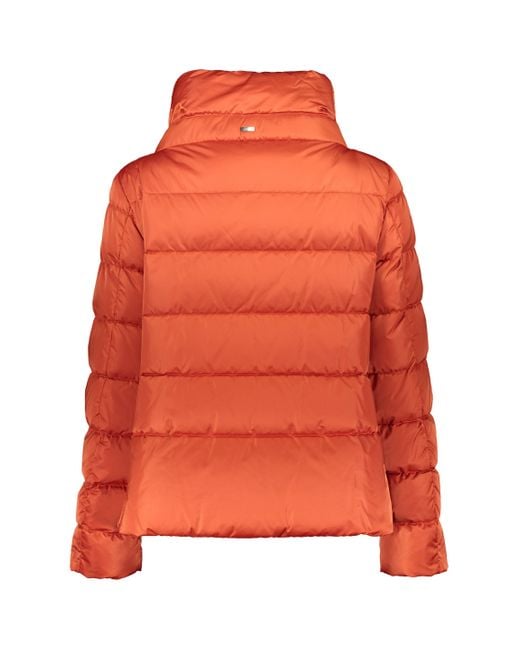 Herno Orange Full Zip Down Jacket