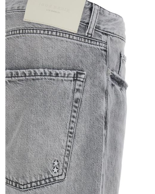 ICON DENIM Gray Pants With Belt Loops And Rear Logo Patch for men