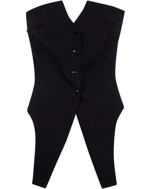 Alexander Wang Blue Deconstructed Wool Vest Top