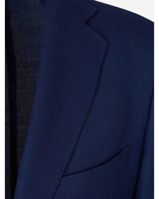 SCABAL® Blue Straight Wool Blazer for men