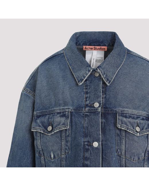 Acne Blue Cropped Mid Cotton Denim Jacket