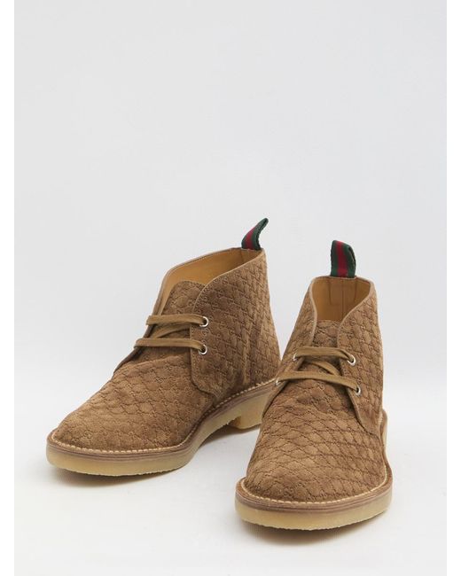 Gucci Brown Gg Ankle Boots for men