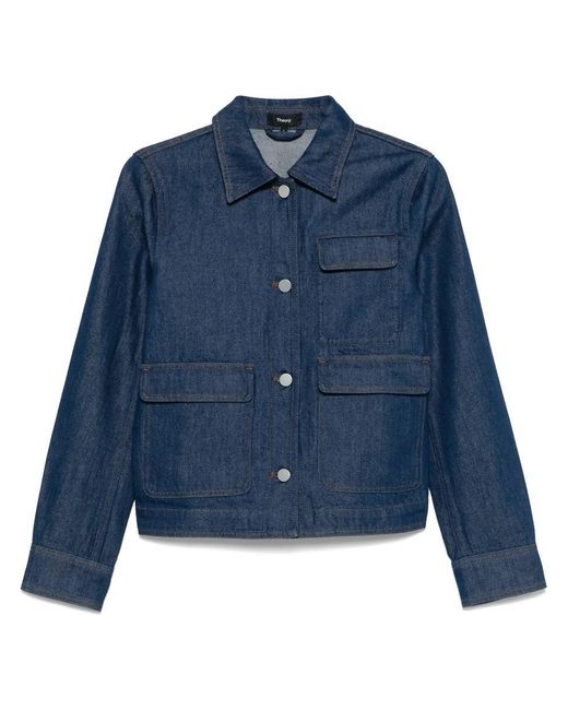 Theory Blue Casual Ls Jkt.Relaxe