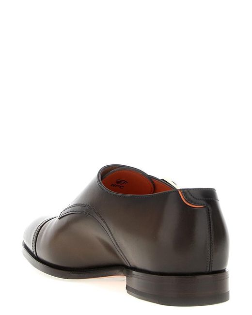 Santoni Brown Double Buckle 'Axel' for men