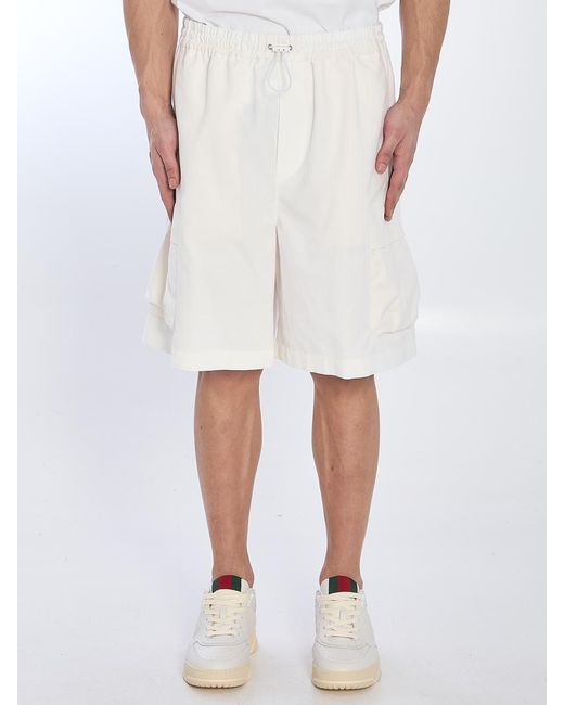 Gucci White Web Bermuda Shorts for men