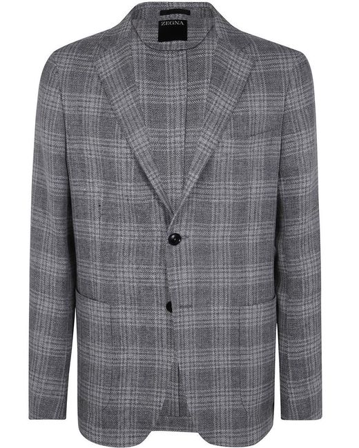 Zegna Gray Wool And Linen Jacket For Spring/Summer 2025 for men