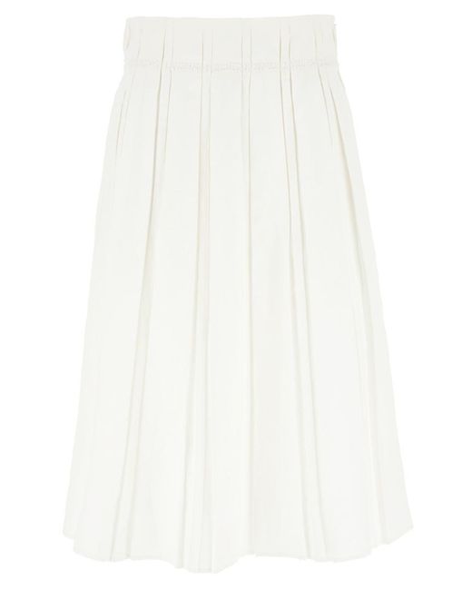Jil Sander White Midi Skirt