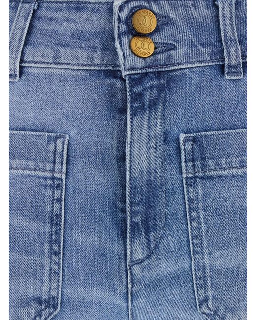 Seafarer Blue 'Jane' Trousers With Front Pockets And Washed Effect