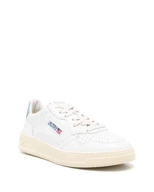 Autry White 'Medalist Low' Sneakers With Heel Tab for men