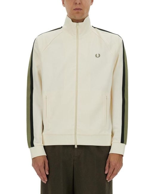 Fred Perry Natural Track Jacket With Two-Color Webbing for men